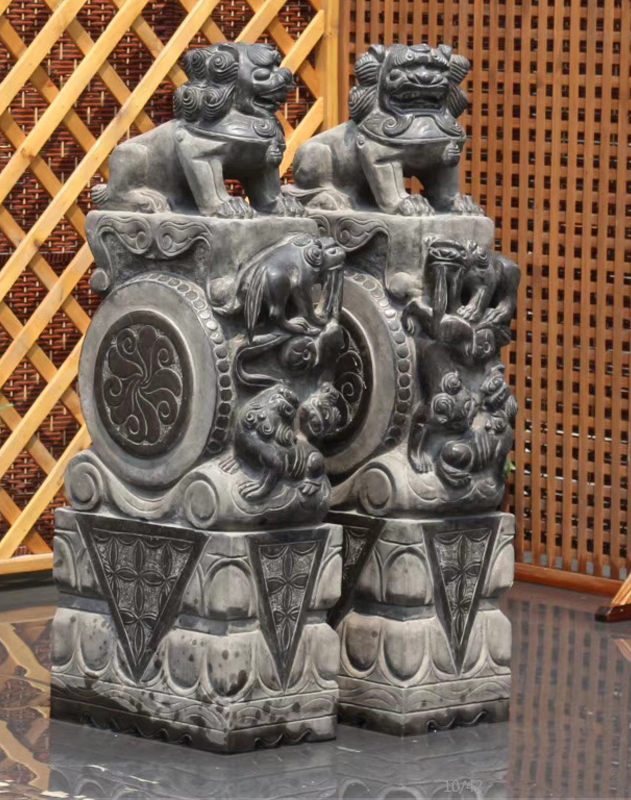 石雕仿古狮子门墩