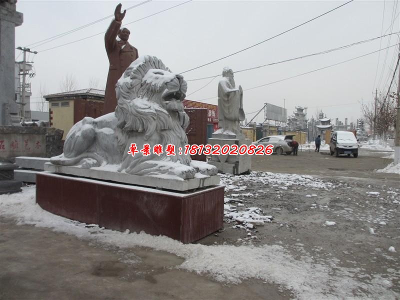 大理石狮子雕塑