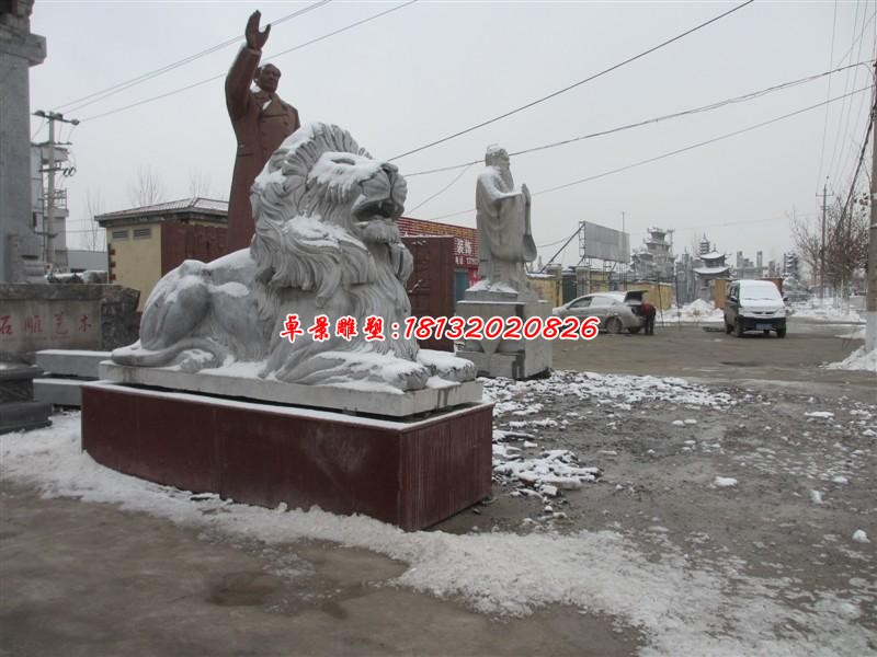 西洋狮子动物石雕