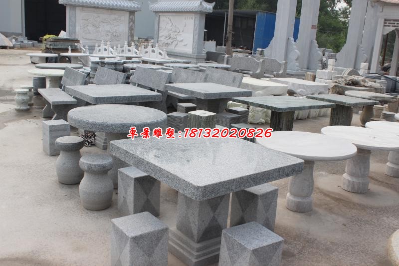 大理石桌凳雕塑