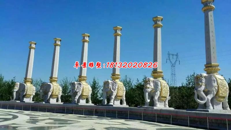 广场景观石柱石雕