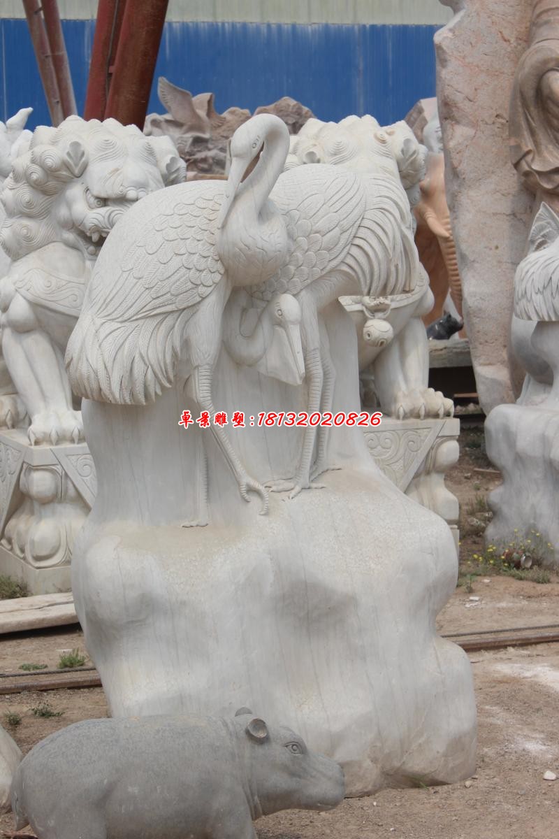 石雕仙鹤景观摆件