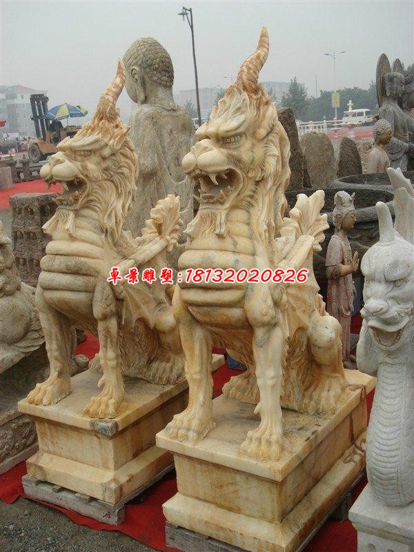 古代镇宅麒麟石雕