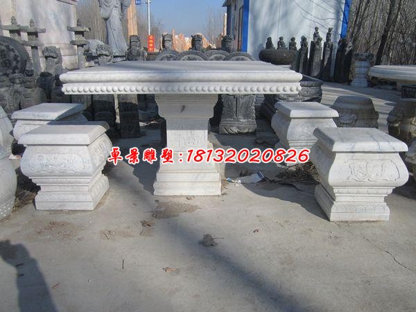 石雕小区休息石桌凳