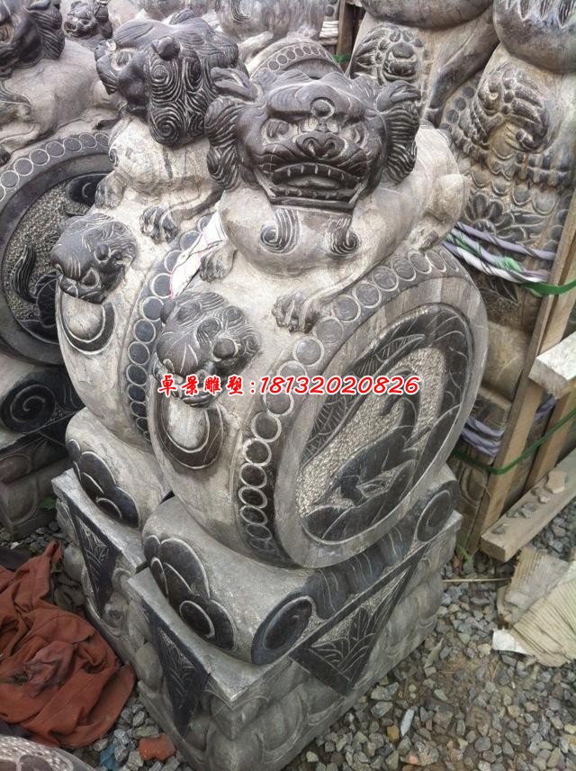 园林景观狮子门墩