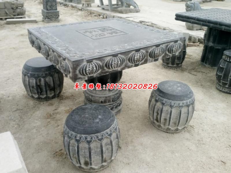 仿古石桌凳雕塑