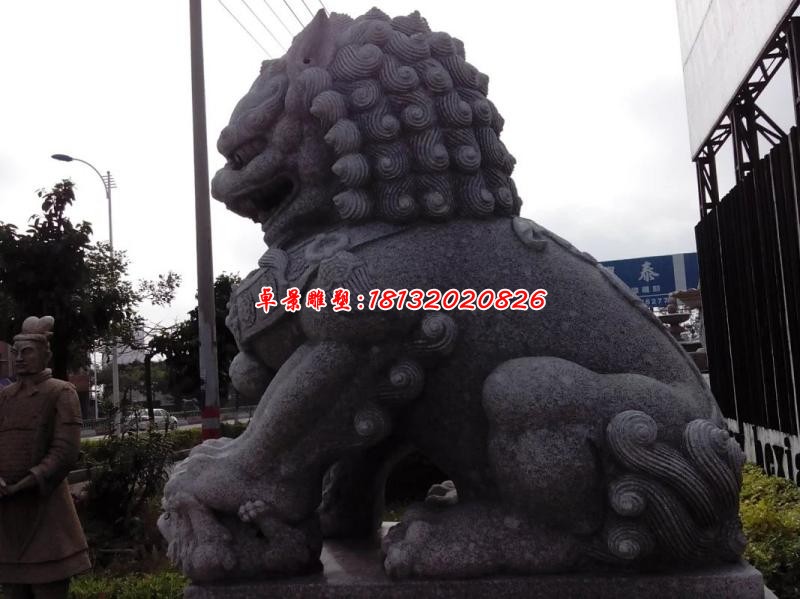 仿古看门狮子石雕