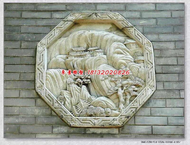 仿古石雕壁画风景