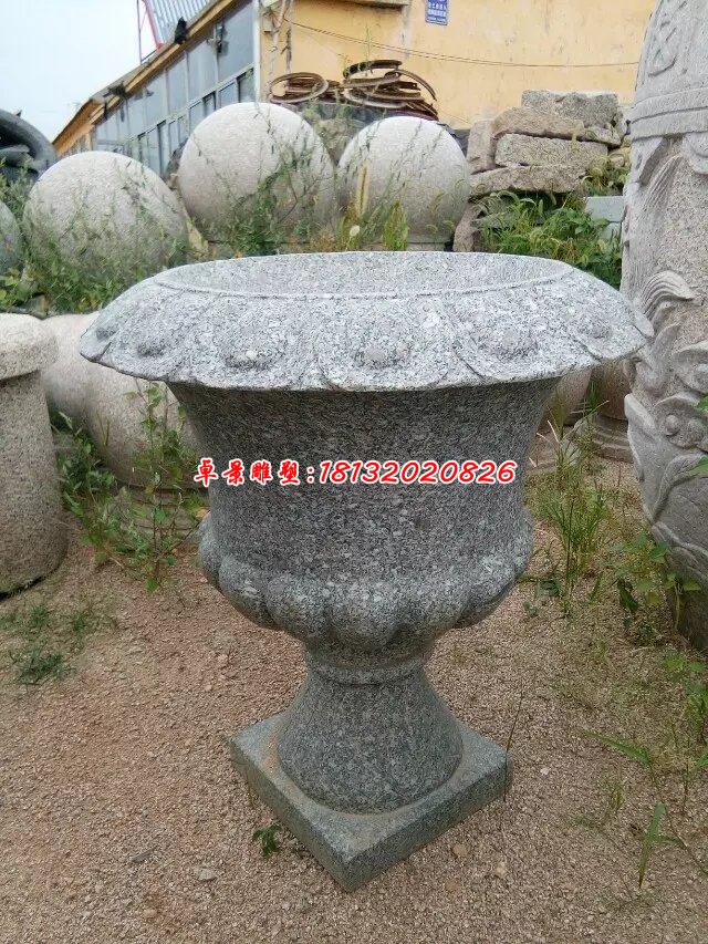 公园花盆石雕