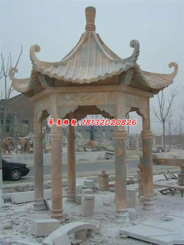 中型景观石雕凉亭