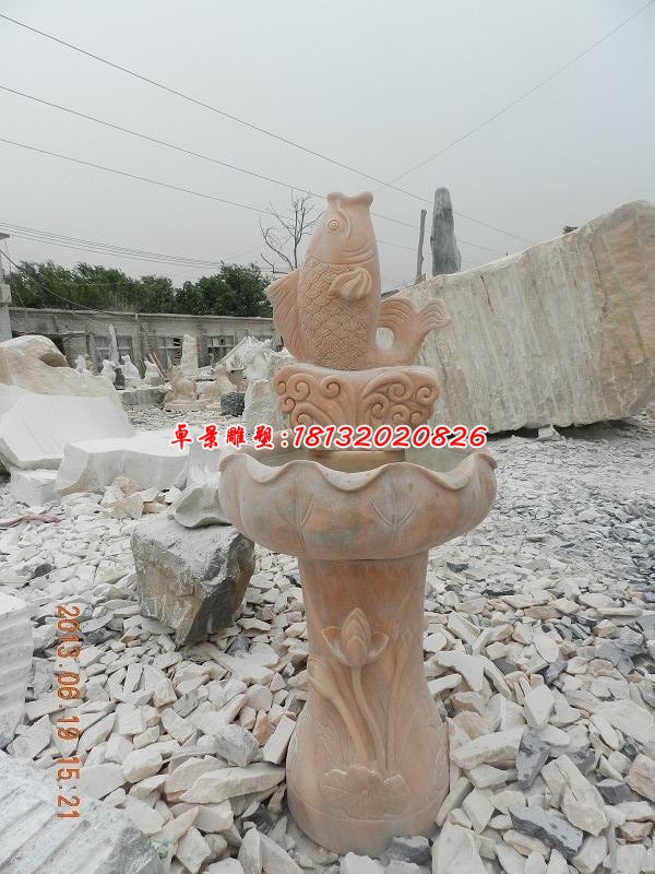 石雕公园喷泉鱼