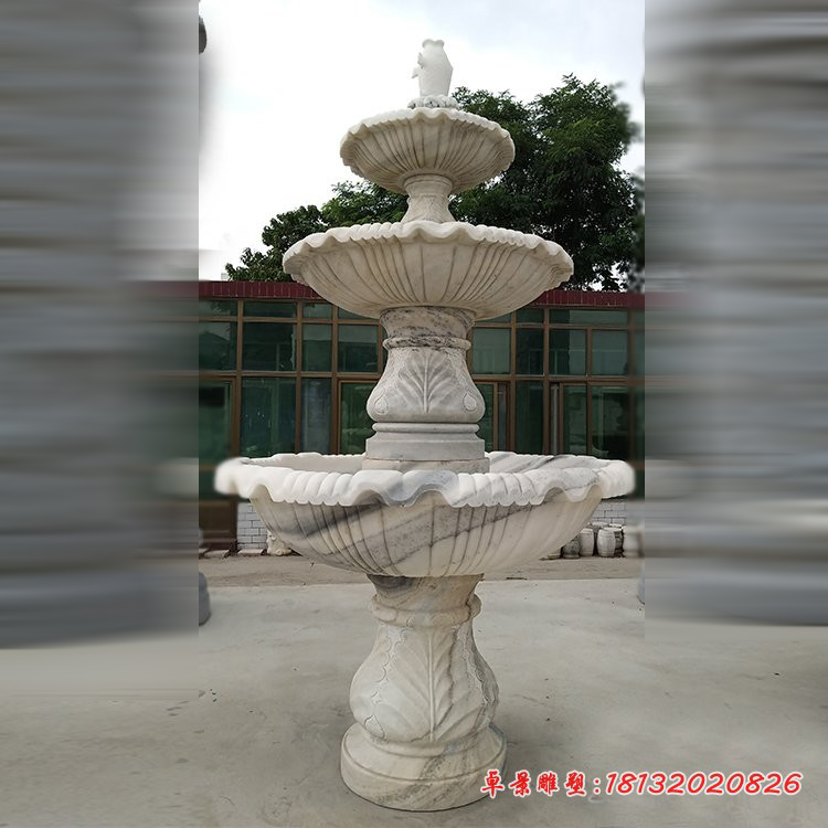 公园三层喷泉石雕