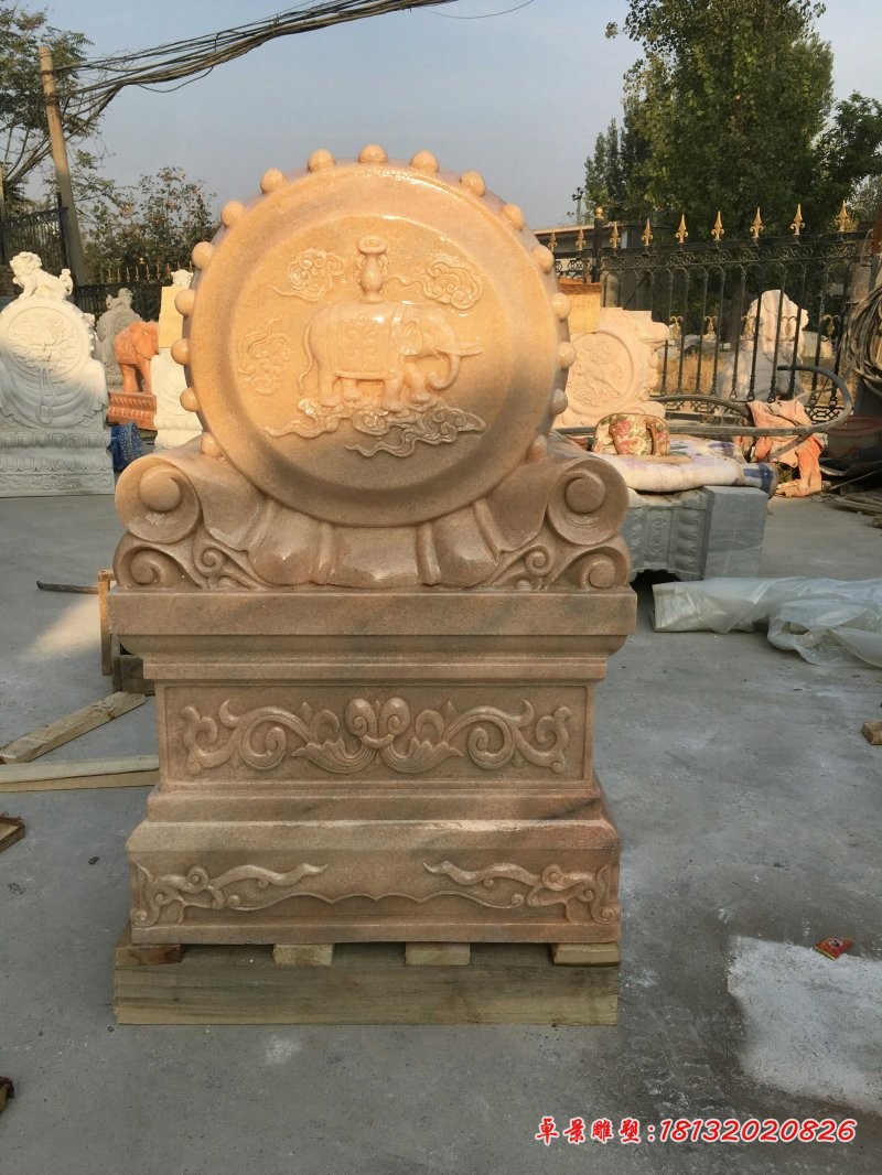 晚霞红招财进宝    石雕企业招财摆件