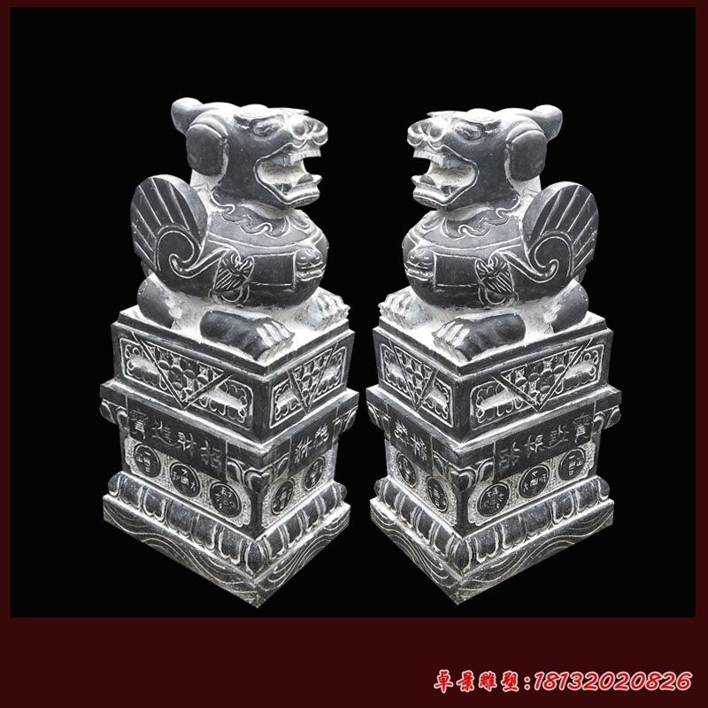 招财貔貅石雕，青石仿古貔貅