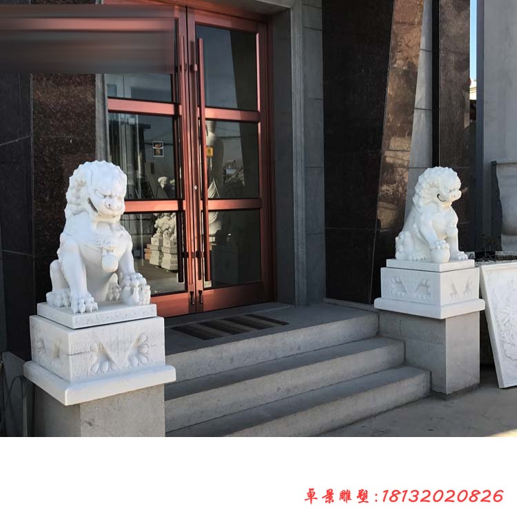 镇宅狮石雕，汉白玉狮子