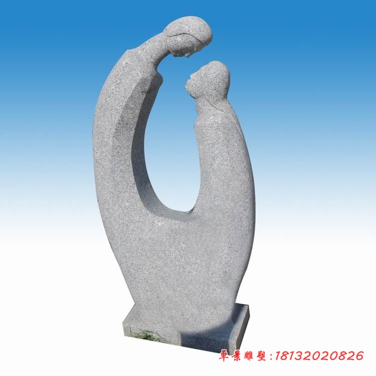 大理石抽象情侣石雕 公园抽象人物石雕