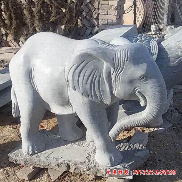 大理石大象雕塑 公园动物石雕
