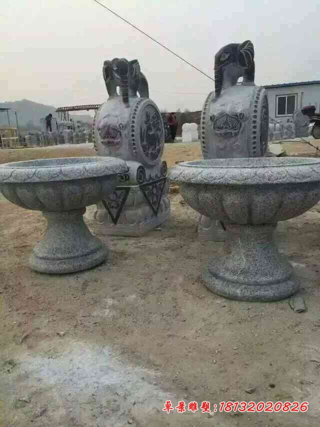 大理石公园花盆雕塑小区花盆石雕 (2)