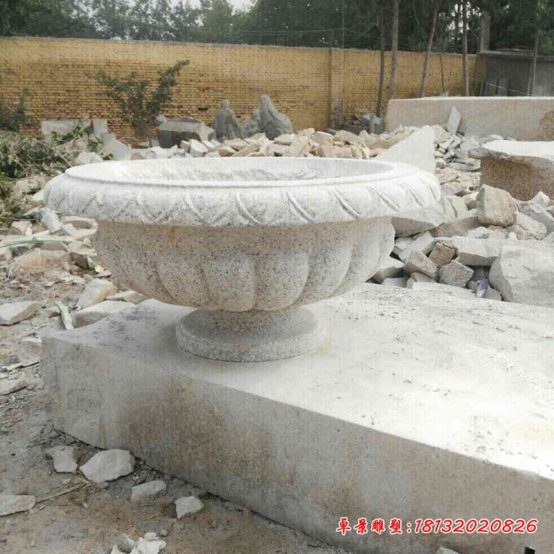 大理石公园花盆雕塑小区花盆石雕