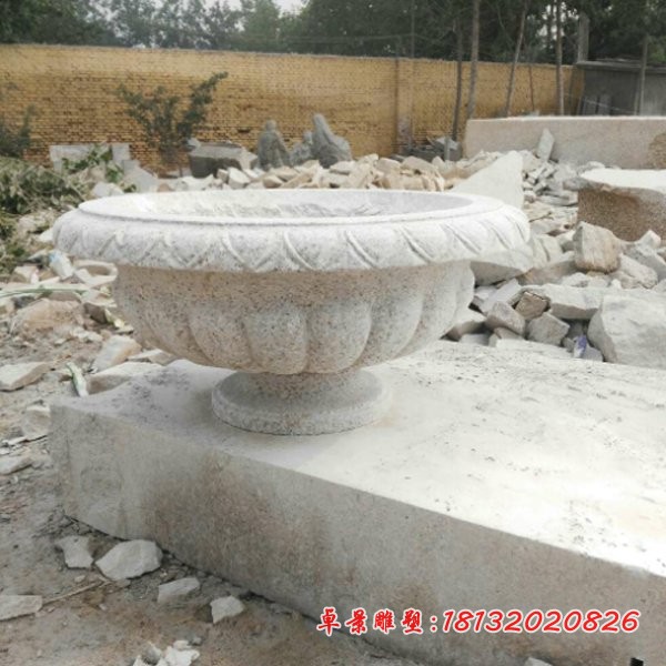 大理石公园花盆，花盆石雕