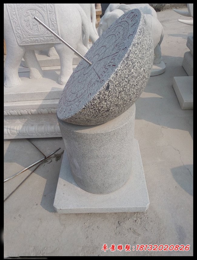 大理石日晷雕塑，校园石雕日晷