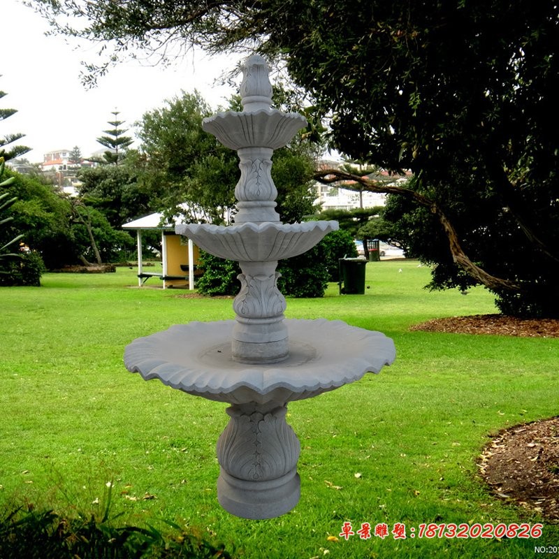 大理石三层喷泉雕塑公园石雕喷泉