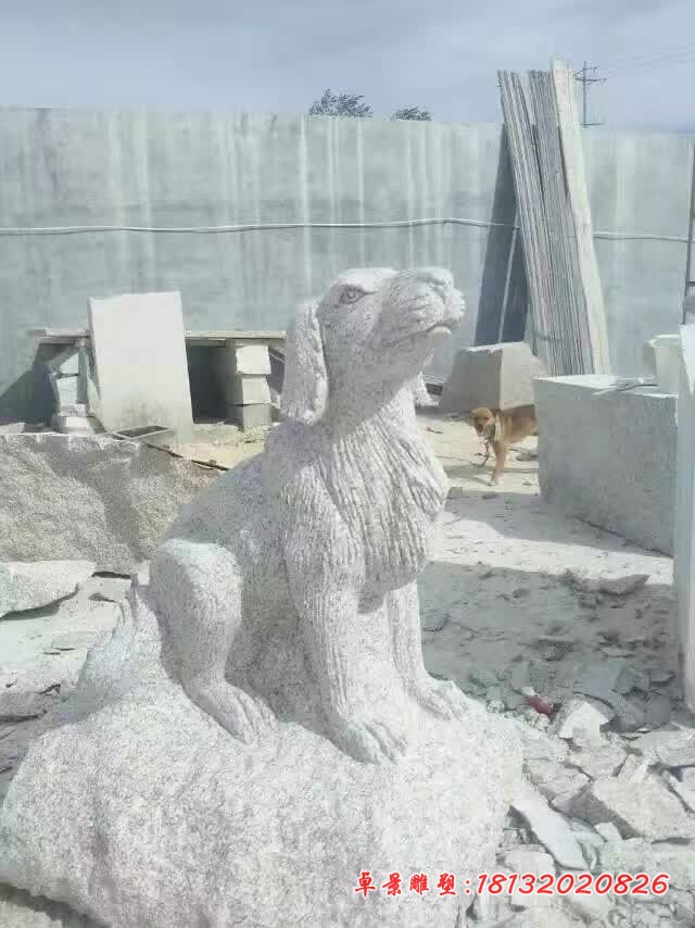 大理石十二生肖雕塑，小区动物石雕 (2)