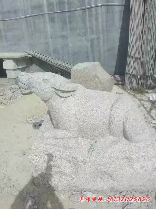 大理石十二生肖雕塑，小区动物石雕 (4)