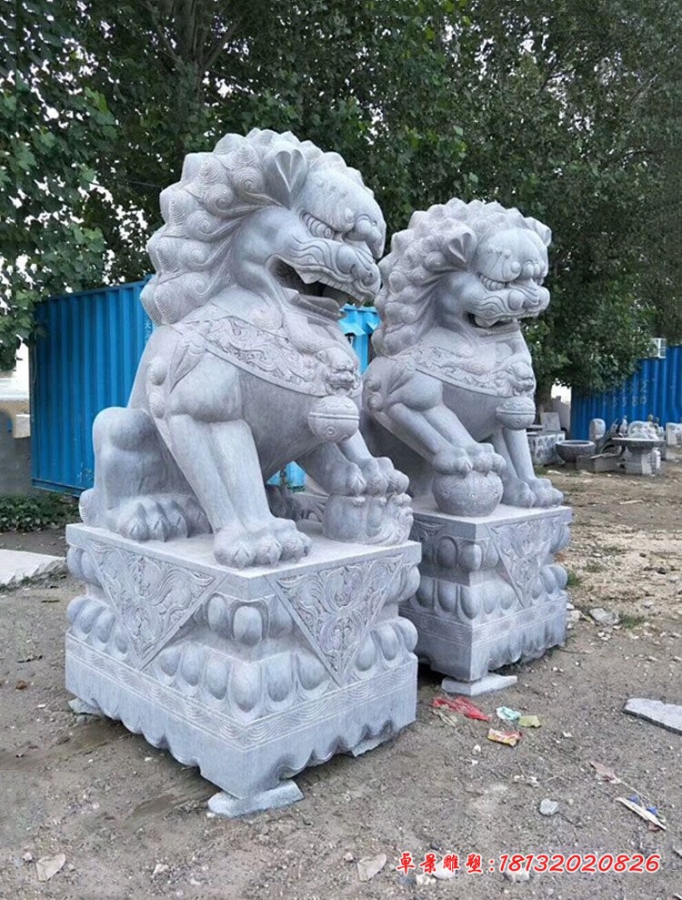 仿古北京狮石雕，门口看门石狮子