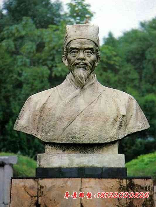 仿古李时珍胸像石雕，医院古代名医石雕