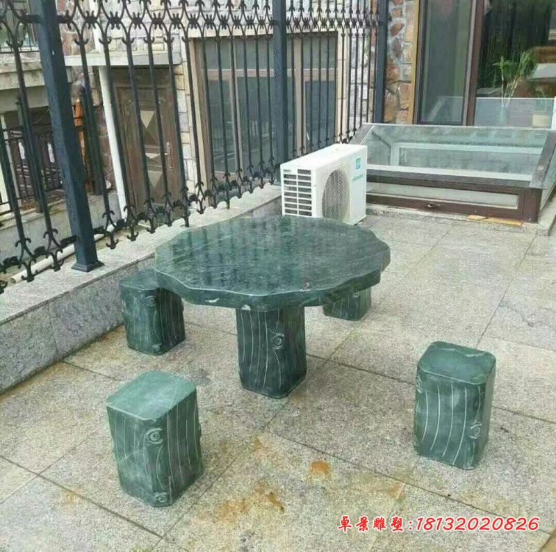 公园仿木桌凳石雕石雕桌凳