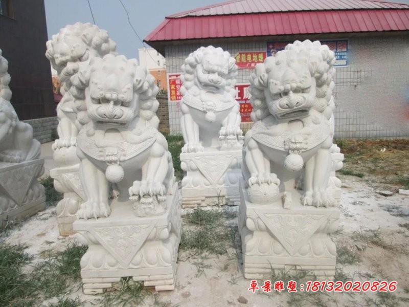 汉白玉北京狮雕塑 门口看门北京狮石雕