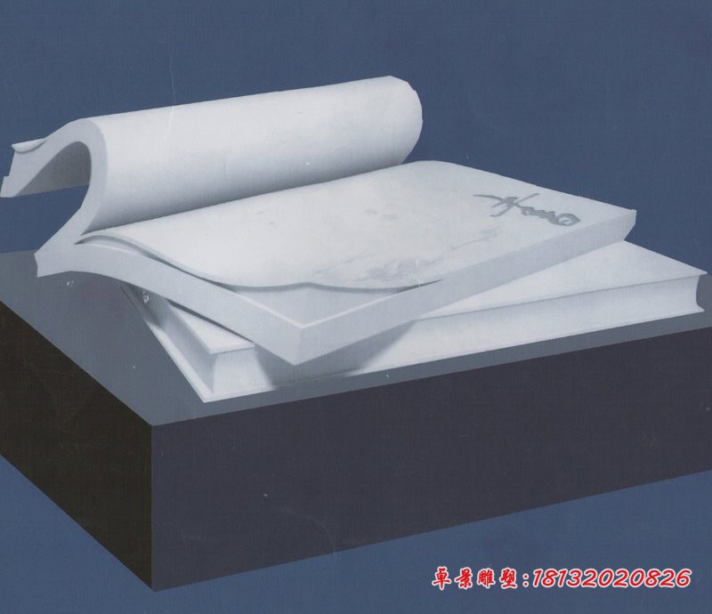 汉白玉抽象琴棋书画雕塑园林景观石雕 