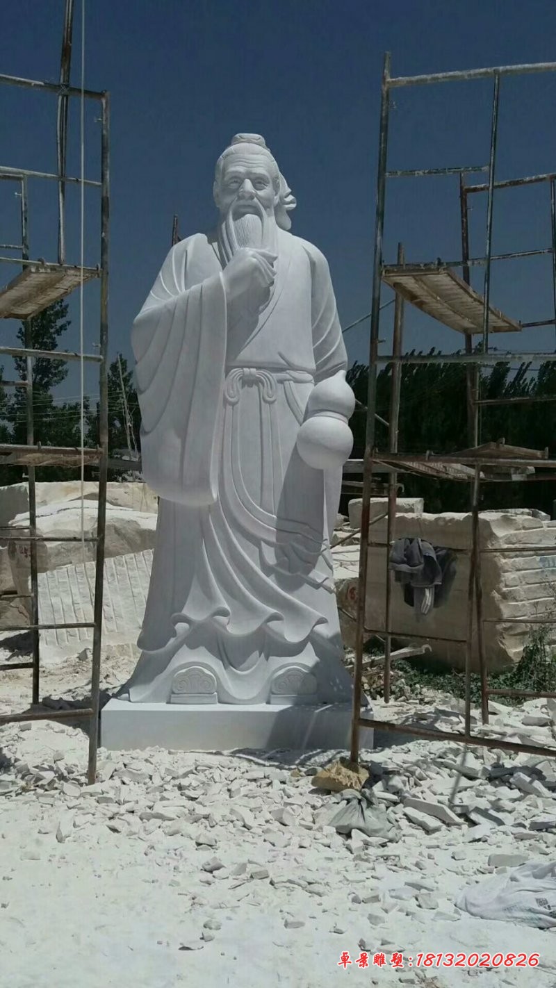 汉白玉华佗石雕，医院古代名医石雕 