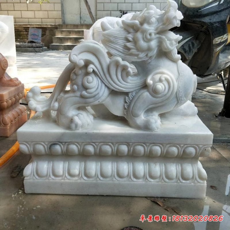 汉白玉貔貅石雕，门口招财石雕貔貅
