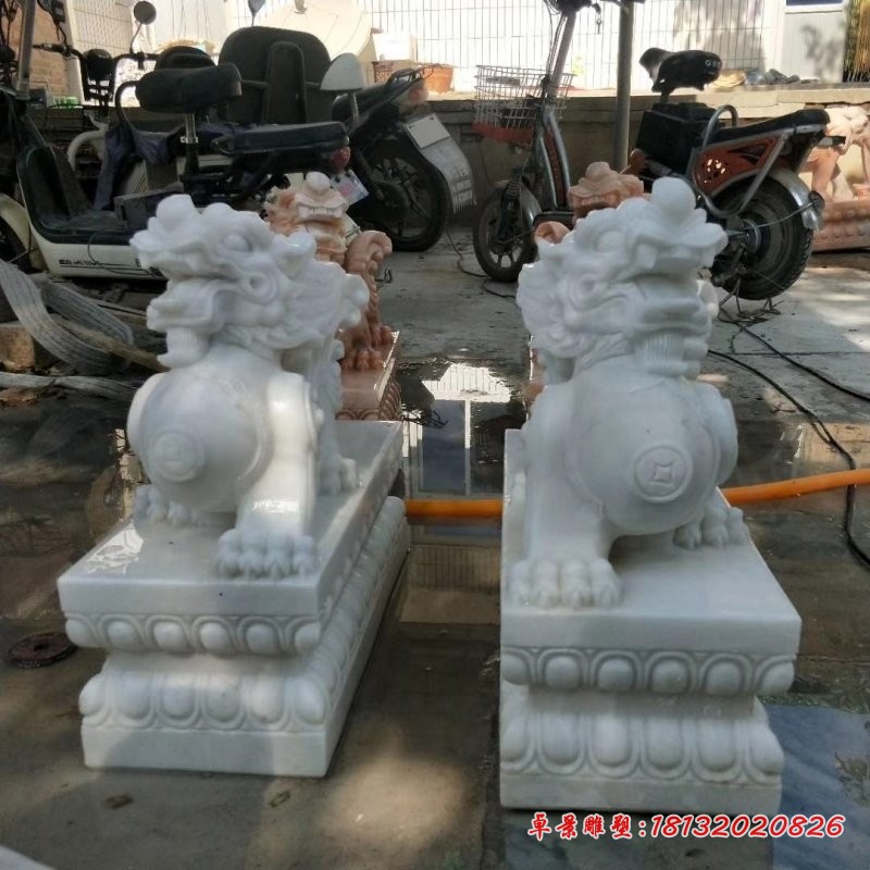 汉白玉貔貅石雕，门口招财石雕貔貅 