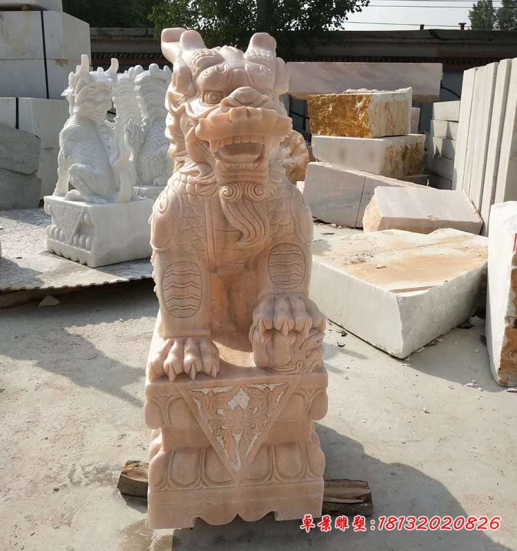 门口镇宅麒麟石雕坐式麒麟雕塑 (2)