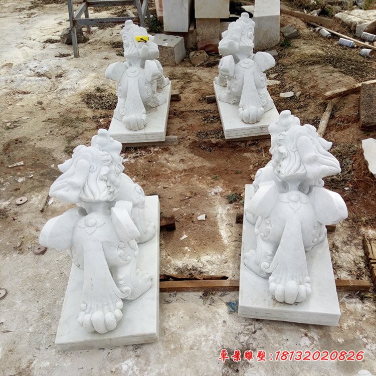 企业门口招财貔貅石雕汉白玉貔貅雕塑 