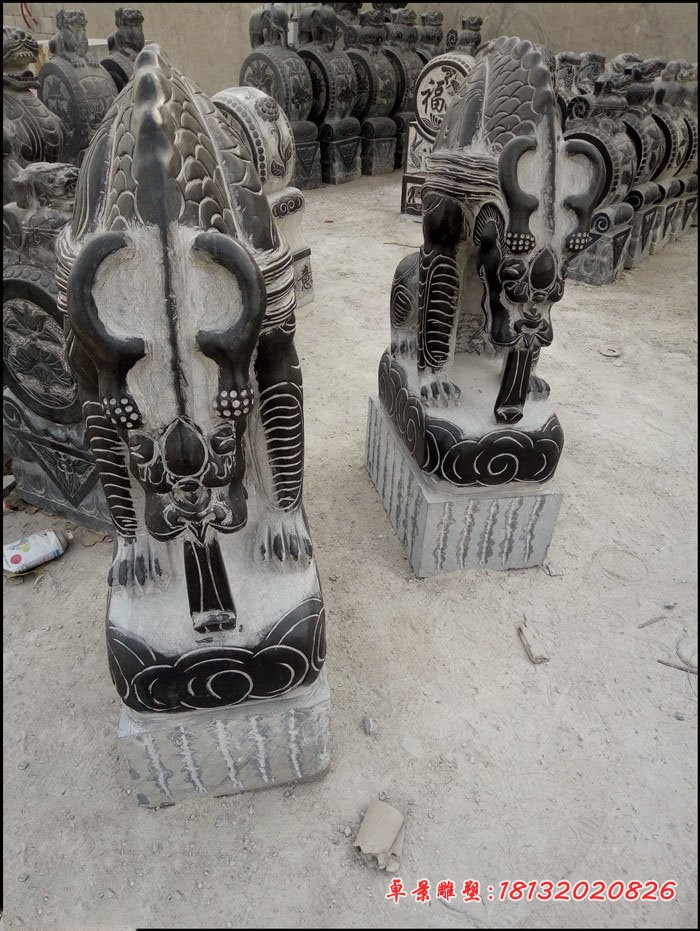 青石仿古避水兽石雕，古代神兽石雕