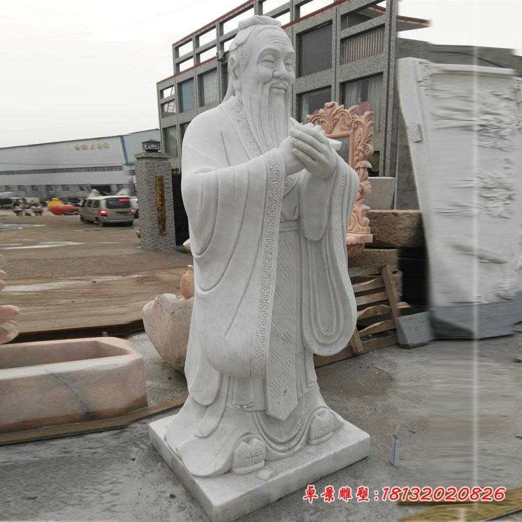 先师孔子石雕，大理石校园孔子石雕