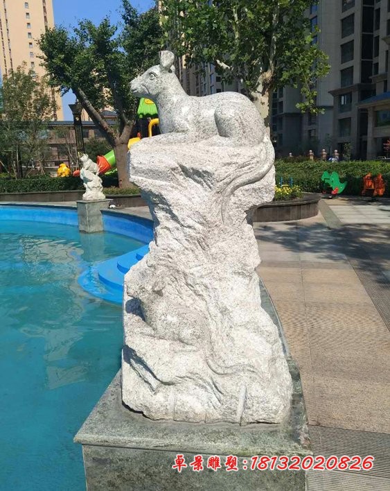 小区大理石十二生肖雕塑动物石雕