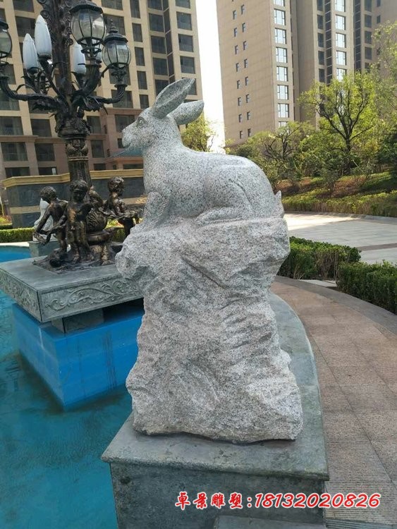 小区动物石雕大理石十二生肖雕塑 