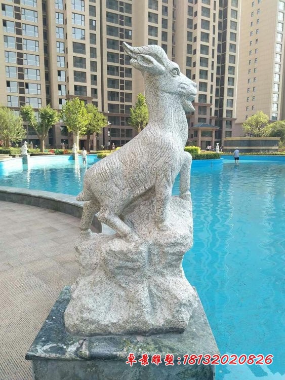 小区动物石雕大理石十二生肖雕塑 