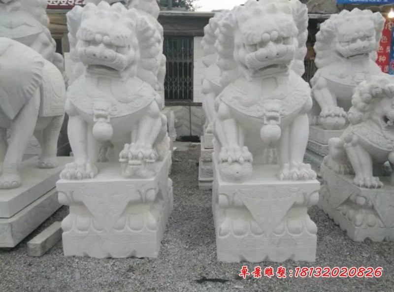 汉白玉狮子，石雕狮子雕塑