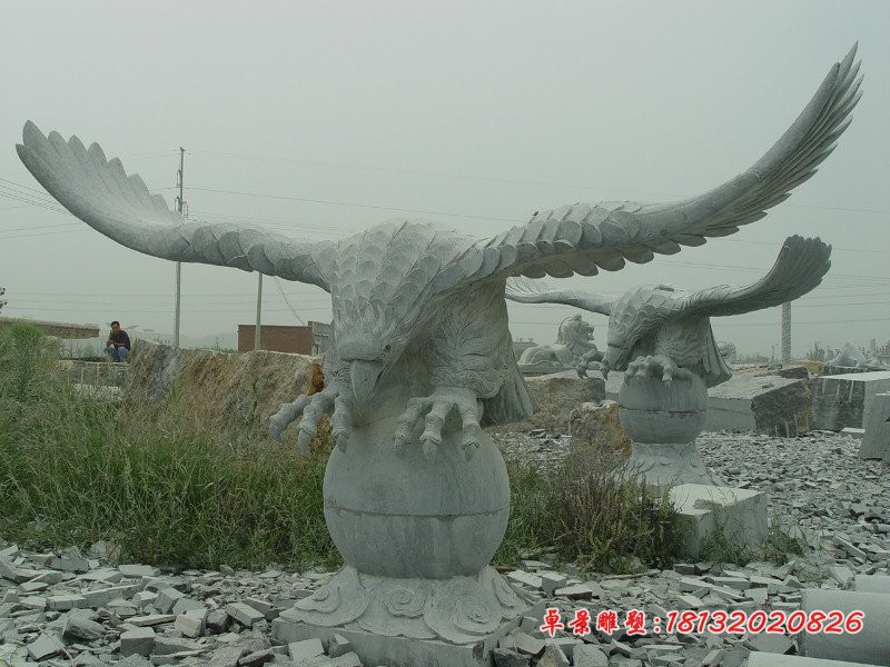 老鹰石雕，大展宏图石雕