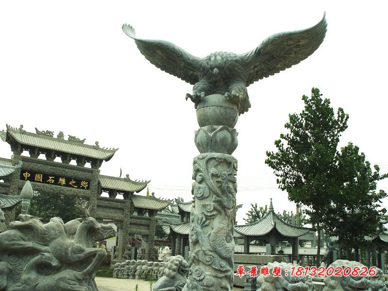 老鹰石雕，大展宏图石雕