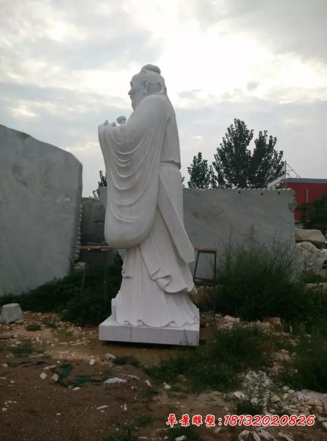 孔子石雕，校园名人雕塑