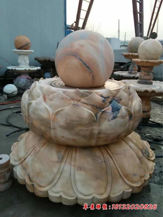 莲花台风水球，石雕风水球
