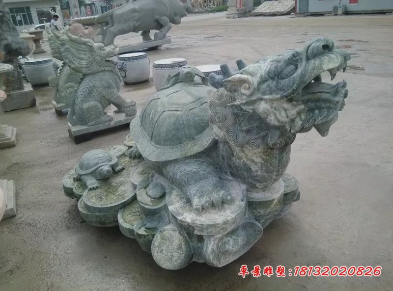 龙龟石雕，仿古龙龟雕塑 