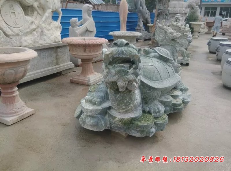 龙龟石雕，仿古龙龟雕塑 